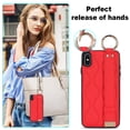 thumbnail image 6 of Allytechgroup 2024 New Trendy Back Case Cover for Apple iPhone X/ iPhone XS, Premium PU Leather Luxury Design with Ring Holder Stand Bracket Bumper Shockproof Phone Case for Girls Women, Red, 6 of 8