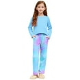 thumbnail image 2 of NAISIBABY Girls Outfit Set, Long Sleeve T Shirt and Tie-Dye Pants Soft Comfort Home Clothes 2-Piece Blue 13T, 2 of 7