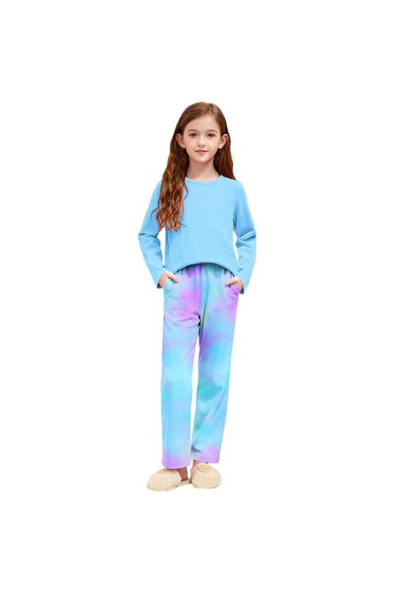 Kids Girl Clothes Spring Fall Outfits Long Sleeved Pullover Sweatshirt and Tie Dye Sweatpants 2 Pcs Casual Sweatsuits Sets