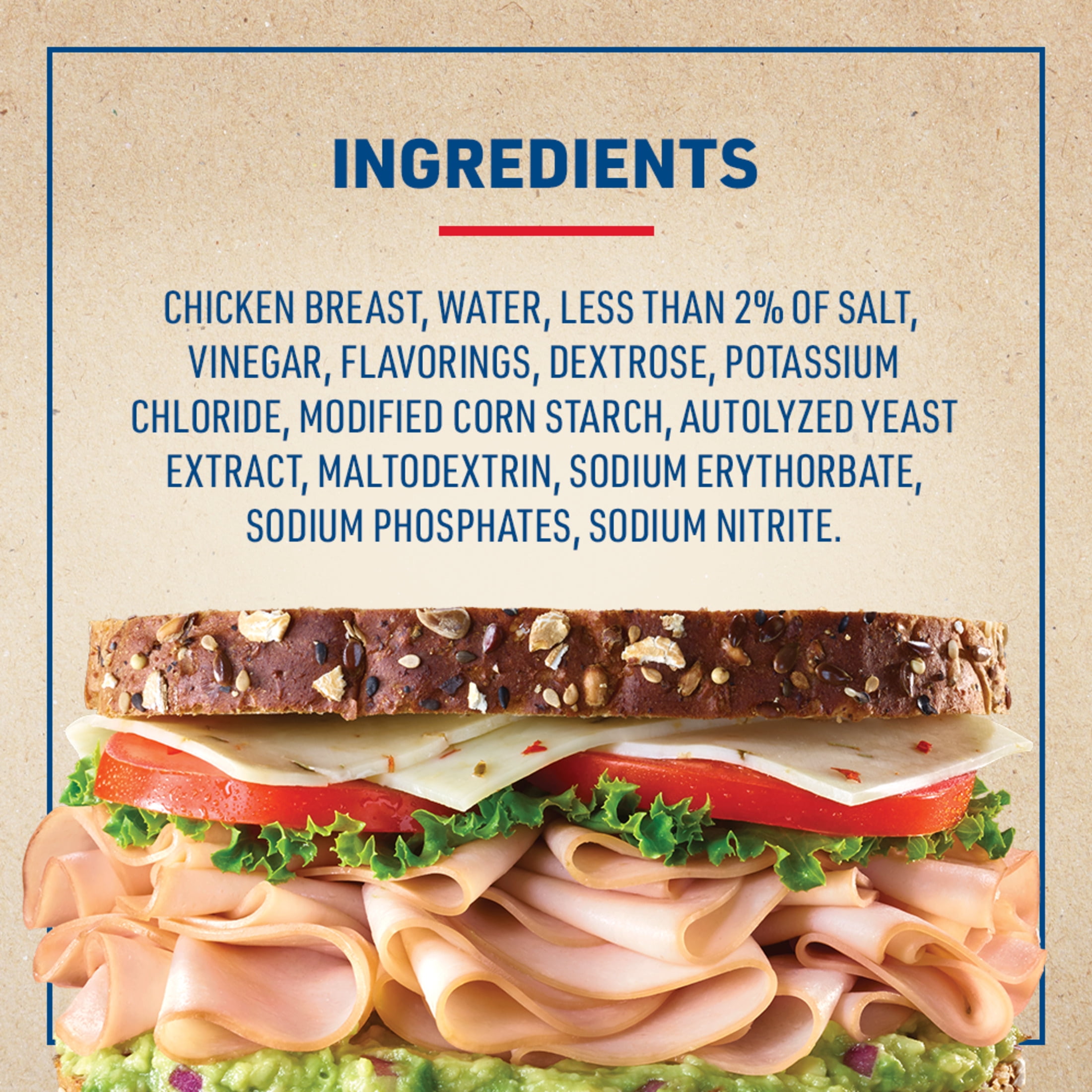 Land O'Frost Premium Sandwich Sliced Fresh Deli Lunch Meat, Oven Roasted Chicken Breast, 1 lb Resealable Pouch
