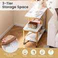 thumbnail image 3 of Topcobe G-Shaped Side Table 3-Tier Mobile End Table with Open Shelves, End Tables Living Room, Modern Furniture for Home-White, 3 of 8
