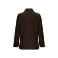 thumbnail image 6 of Blazer for Women Elegant Business Office Jacket Casual Open Front Long Long Sleeve Work Loose Notched Lapel Button Down Cardigan Coffee XXL, 6 of 6