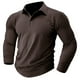 thumbnail image 1 of pstuiky camisas de manga larga para hombre, Blusa con botones y solapa de color liso para hombre Tops casuales para hombres xl, 1 of 6