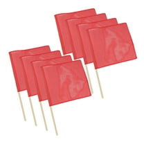 (8 Pack) Vinyl Mesh Flag w/ Dowel DOT Red Oversize Flatbed Trailer