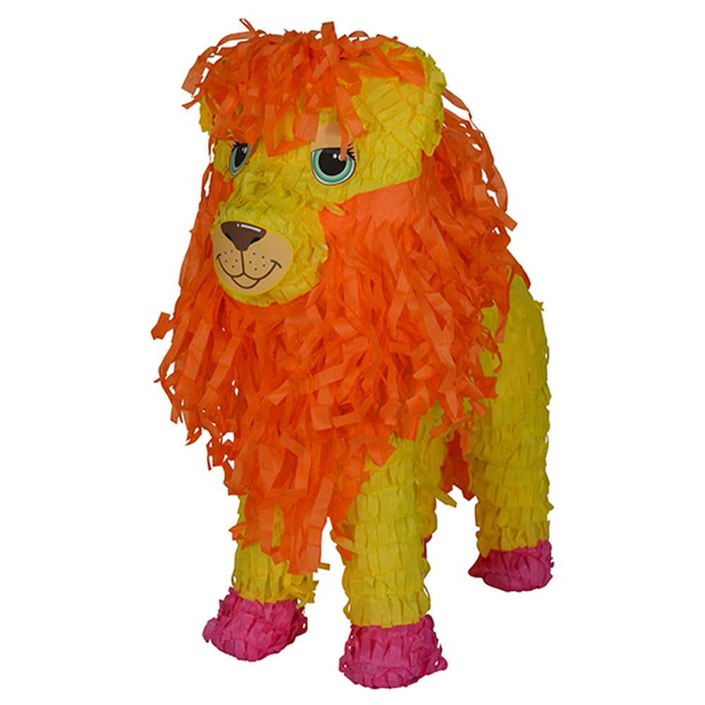 Fluffy Lion Pinata, Yellow