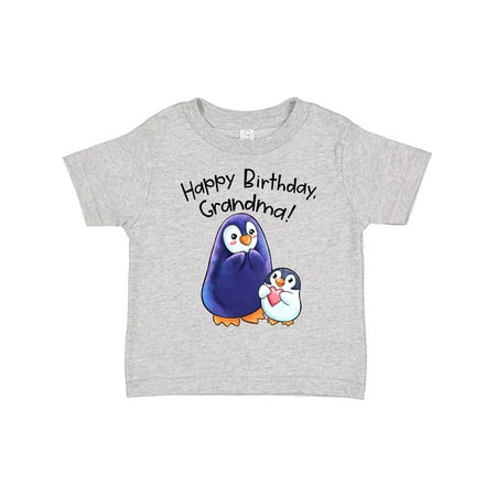 

Inktastic Happy Birthday Grandma!- Cute Penguins Gift Toddler Boy or Toddler Girl T-Shirt