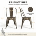 thumbnail image 6 of VINEEGO Metal Dining Chair Indoor-Outdoor Use Stackable Classic Trattoria Chair Fashion Dining Metal Side Chairs for Bistro Cafe Restaurant Set of 4 (Gun), 6 of 6