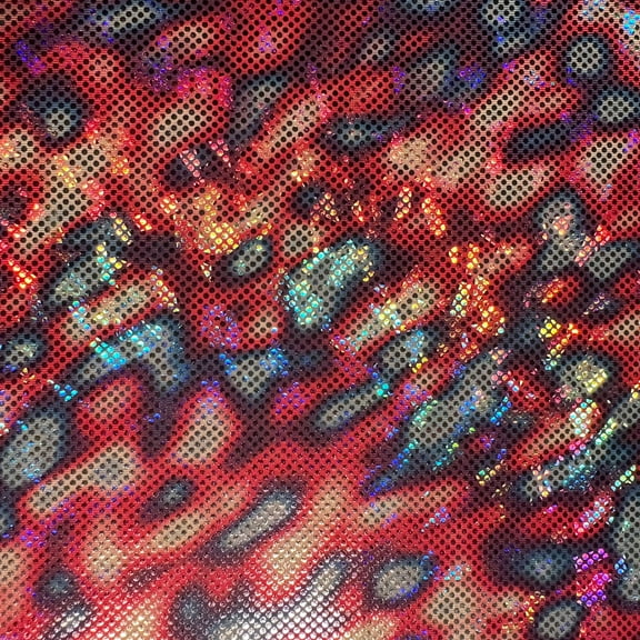 Lava Hologram Print Fabric Stretch 4 Way Polyester Spandex | Spandex Palace