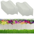 thumbnail image 1 of Laklulu - Paquete de 40 bordes entrelazados para jardín, 15,5 x 13,5 cm, bordes de plástico sin excavación para jardín o patio (blanco), 1 of 5