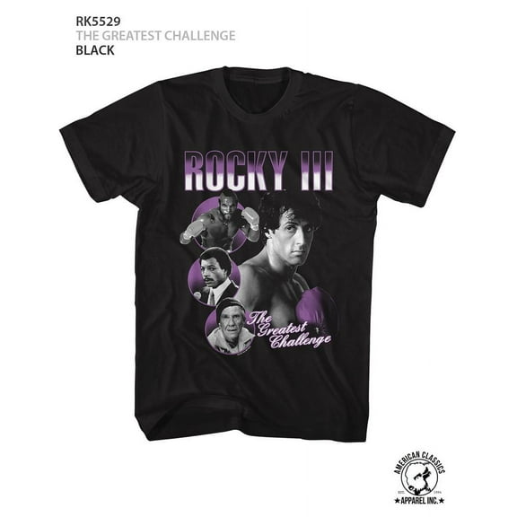 Rocky The Greatest Challenge Black Adult T-Shirt 4Xl