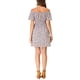 thumbnail image 3 of Vestido A-Line con hombros descubiertos de flores impresas de INSPIRE CHIC color azul claro XS, 3 of 5