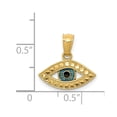thumbnail image 2 of Auriga Fine Jewelry 14K Yellow Gold Enameled Eye Pendant for Women (Length - 15mm, Width - 14mm), 2 of 6