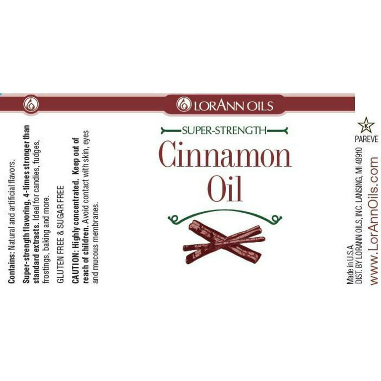 Cinnamon Oil Natural LorAnn Super Strength Flavor & Food Grade Oil - Y –  SugarMeLicious