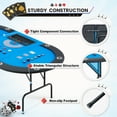thumbnail image 6 of AVAWING 29.5" Poker Table, Oval Casino Leisure Gaming Table for 10 Player w/Leg, Blue, 6 of 7