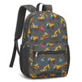 thumbnail image 2 of Excavator and Car Black Pattern 17" School Backpacks for Teens,Waterproof Oxford Fabric,S-Shape Padded Straps for School,Travel,Hiking,Camping, 2 of 6