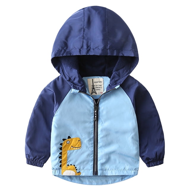 YTDSCS Trench-Coat à Capuche pour Garçons, Imperméable, Veste à Fermeture Éclair, Épais, Automne Hiver, Taille 2-7T