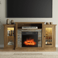 thumbnail image 3 of LIGHTINN Fireplace TV Stand with LED Lights for TVs up to 70'', Entertainment Center with 18'' Electric Fireplace for Living Room Bedroom Home Decor, 3 of 9