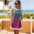 thumbnail image 5 of UDAUDU Womens 2 Piece Sets Gradient Boho Sleeveless Crew Neck Pullover Tops Lounge Set Casual Shorts Matching Sets with Pocket Hot Pink L, 5 of 7