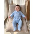 thumbnail image 5 of RUINIXCW Baby Boy Fall Romper Adorable Plaid Patchwork Long Sleeve Footed Jumpsuit, 5 of 5