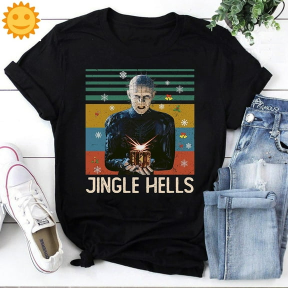 Pinhead Jingle Hells Vintage T-Shirt, Halloween Shirt, Hellraiser Shirt, Pinhead Shirt, Horror Movie Shirt, 80s Movie Shirt