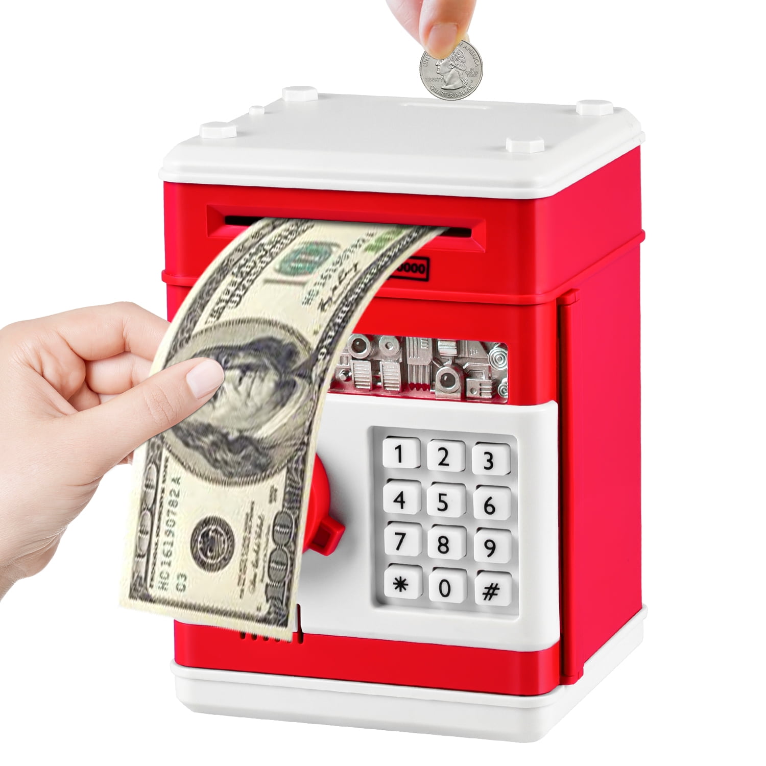 Electronic Password Deposit Box Mini Voice ATM Piggy Bank Cash Coin Money Saving 