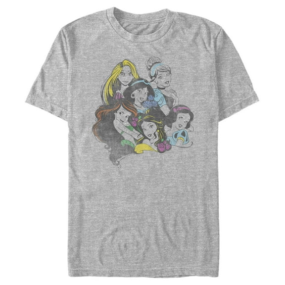 Men's Disney Princesses Group Bold Color Pop  Graphic Tee Athletic Heather X Large