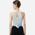 thumbnail image 3 of Women's Halter Neck Wrap Tie Athletic Tank Top - X Large, Light Blue, 3 of 4