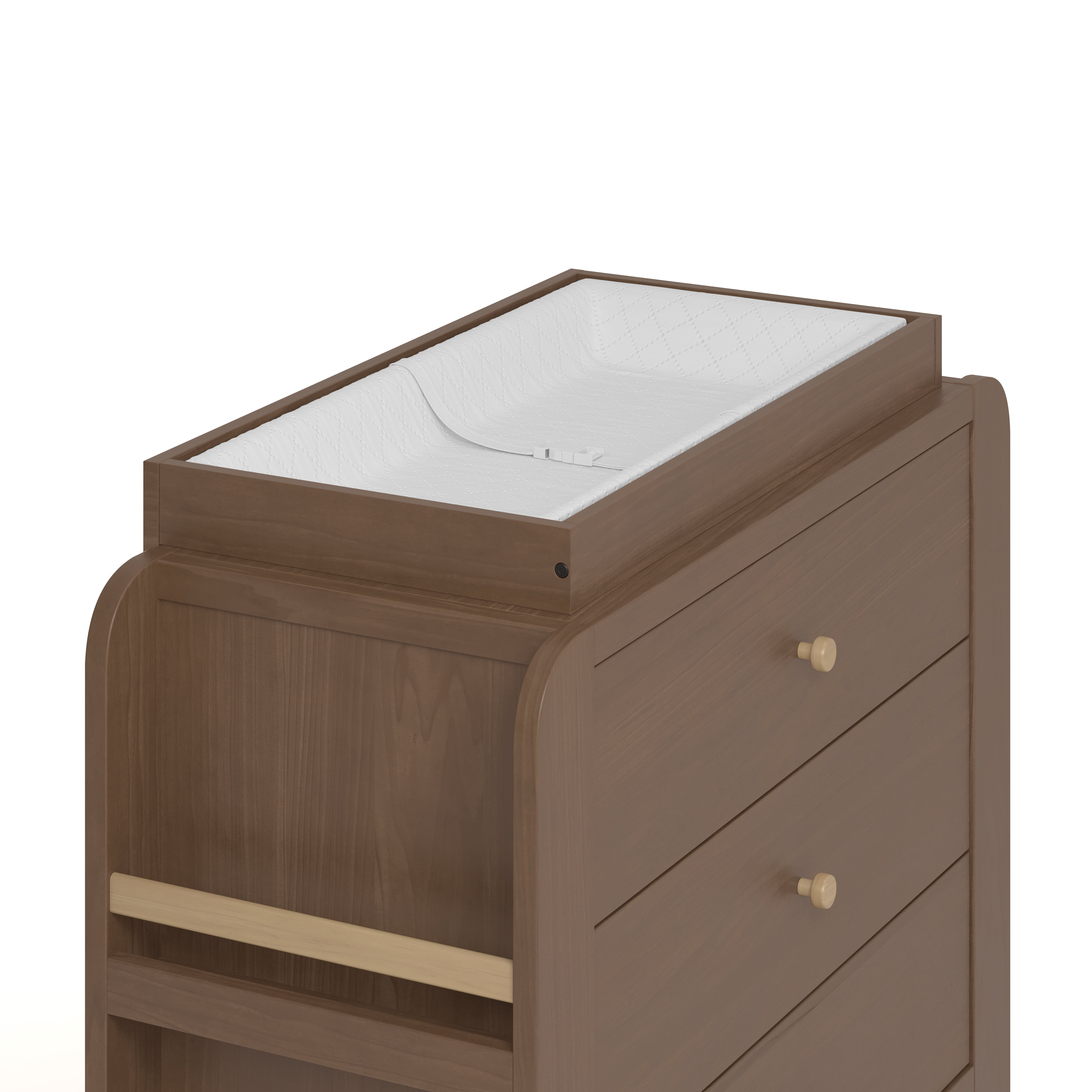 Graco Read-with-Me 3 Drawer Chest with Bookshelves and Removable Changing Topper, Hazelnut with Driftwood