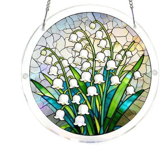 Acrylic Suncatcher Window Hanging Decor, Colorful Stained Glass Puzzle Art with Light Refraction, Rainbow Maker for Living Room Bedroom Home Wall Decoration and Gift