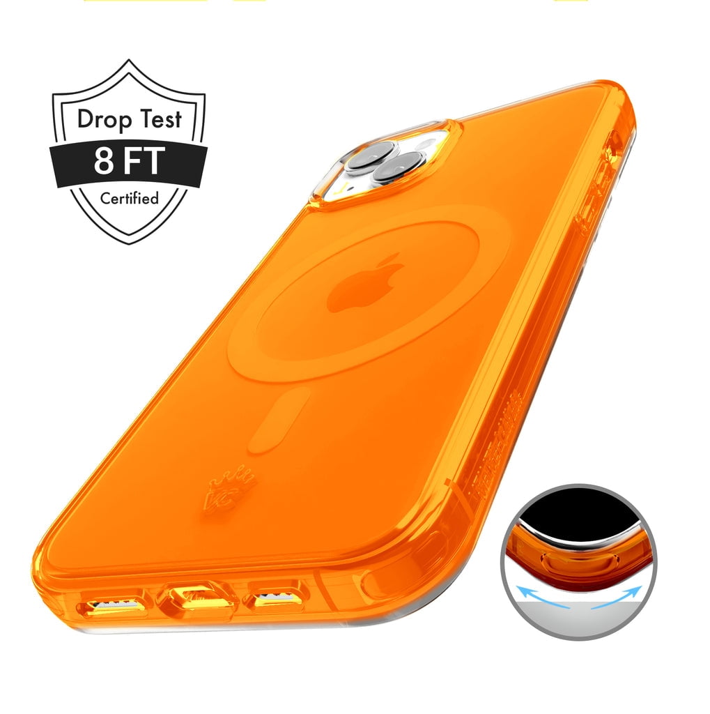 VELVET CAVIAR Neon Orange iPhone 15 Pro Case - Compatible with MagSafe - Clear Protective Phone Cases