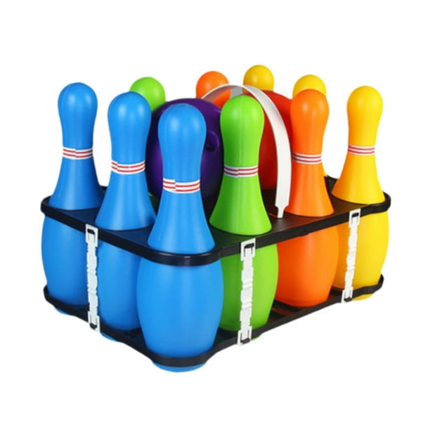 Juego de bolos para niños con 10 alfileres de bolos y 2 bolas, favores de fiesta, juguete interactivo, bolos, juego de bolos para niños niñas