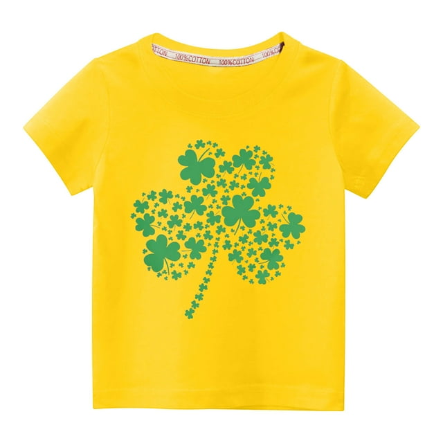 TopLLC St. Patricks Day Chemises pour Femmes Hauts de Sarrau St Patricks Day Tout-Petits Enfants Garçons Filles Mode Mignon Col Rond Imprimé Manches Courtes Haut