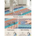 thumbnail image 5 of Geometric Bohemia Area Rug for Bedroom 3x5 Ft Stripes Orange Turquoise and Blue Super Soft fuzzy Throw Rug Non-Slip Fluffy Plush Indoor Floor Carpet for Living Room Nursery Home Decor, 5 of 8