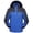 #006-Blue, variant on Men's Thermal Insulated Fleece-Lined Outdoor Hooded Windbreaker Jacket, Long Sleeve Color-Block Zippered Casual Hiking Coat