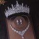 thumbnail image 2 of Magníficos conjuntos de joyería nupcial de cristal de Color plateado, tiaras de moda, pendientes de corona, gargantilla, collar, vestido de boda para mujer, conjunto de joyería Tan Jianjun unisex, 2 of 2