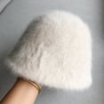 thumbnail image 1 of LinYooLi Rabbit Hairy Hat Female Autumn And Winter Versic Plush Fisherman Hat Version Of The Face, Small Bucket Hat, Warm Basin Hood, 1 of 9