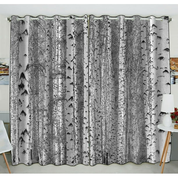 ZKGK Birch Tree Window Curtain Drapery/Panels/Treatment For Living 
