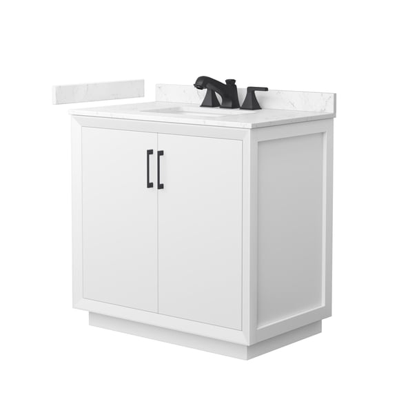 Wyndham Collection WCF414136SWBC2US3MXX Strada 36" Free Standing Single Basin Vanity Set -