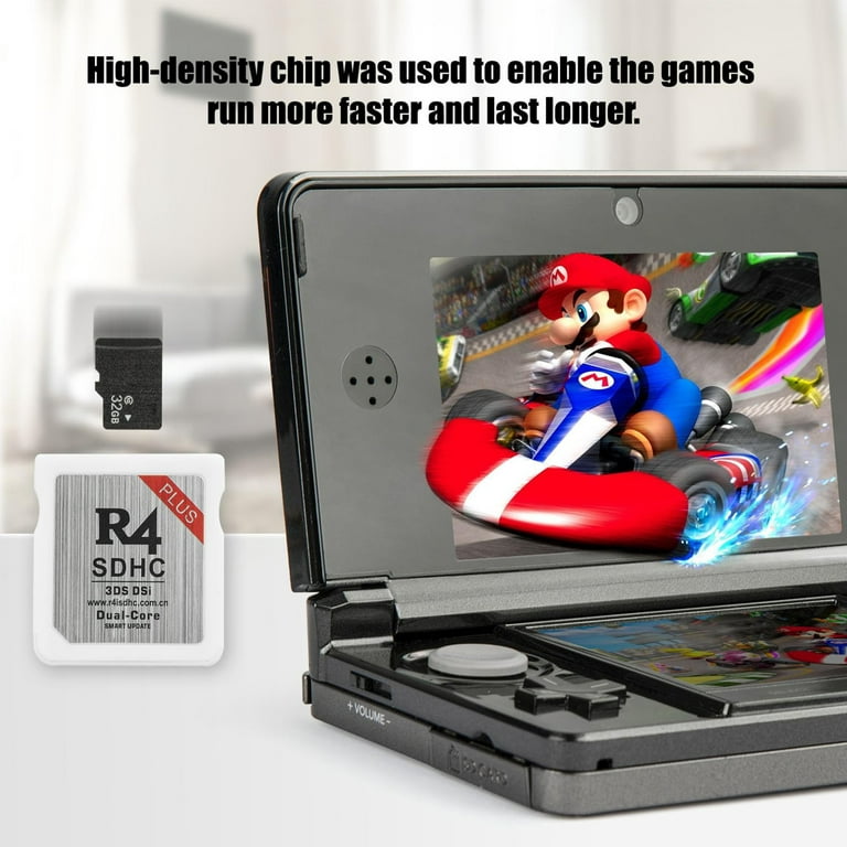  R4 Azure SDHC Dual Core Update Adapter Card with 32GB TF SD  Card for DS DSI 2DS 3DS NDS, No Timebomb : Video Games