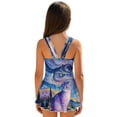 thumbnail image 3 of FUIALDOLG Little Girl One Pieces Swimwear Starry Sky Cat Swimsuit with Skirt Little Kids Modest Swim Dress Quick Drying Bathing Suit Beach Vacation Outfits,6-7Y, 3 of 7