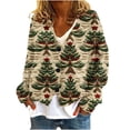 thumbnail image 2 of LOVZFMLL Cardigan pour Femmes Cardigan Décontracté Bouton Veste de Mode Imprimée de Noël, 2 of 5