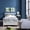 White, variant on Twin Bed Frame with Trundle, Sweden Solid Pine Wood Kids Twin Platform Bed Frame, Pull-out Combination Bed with Casters, Bedroom Twin Bed with Headboard for Adults, Gray, 79.5”L*42”W*33.5”H