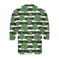 thumbnail image 6 of Men's St. Patrick's Day Henley Shirt Long Sleeve Clover Print Casual Pullover Top, 6 of 7
