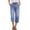 Light blue, variant on Women's High Waisted Jeans Pants Summer Casual Elastic Waist Stretchy Capri Pants with Pockets by Yigetop Black L