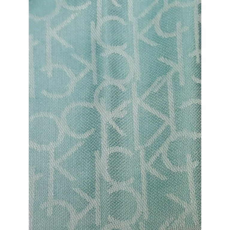 Calvin Klein Monogram Ck Logo-Print Pashmina, One size, Aquatic