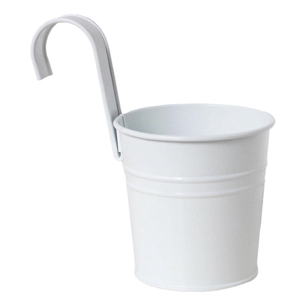 Maceta colgante para flores, contenedor para almacenar cebollas, con agujeros de drenaje, decorativa para exteriores. Blanco