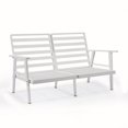 thumbnail image 3 of Leisuremod Walbrooke Modern Outdoor Patio Loveseat with White Aluminum Frame and Removable Cushions For Patio and Backyard Garden (Beige), 3 of 10