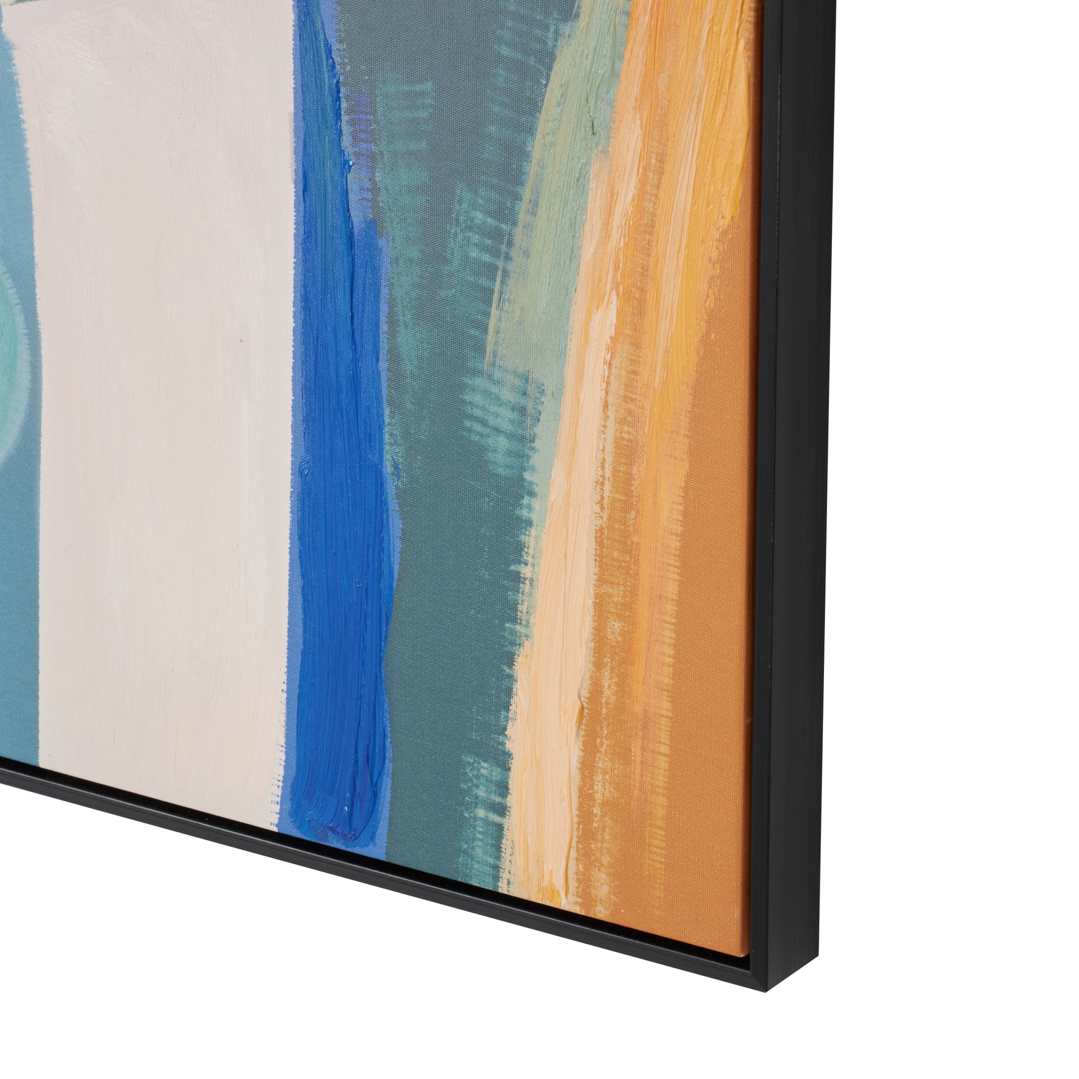 30" x 40" Impressionist Woman Framed Wall Art with Brushed Paint Strokes and Black Frame, by DecMode