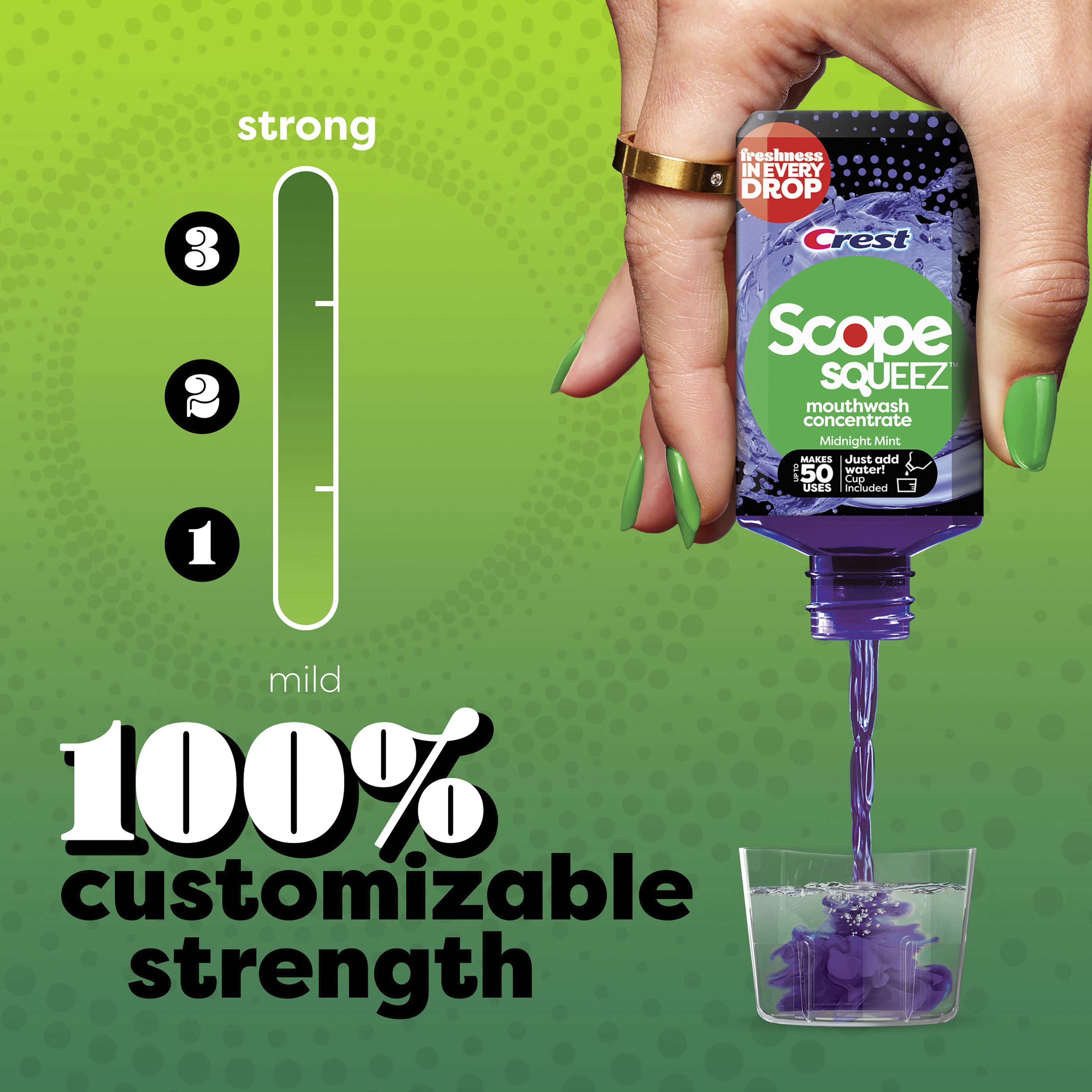 Scope Squeez Mouthwash Concentrate, Midnight Mint, 50mL Bottle