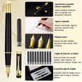 thumbnail image 4 of Juego de 46 plumas estilográficas, con 40 Cartuchos de Tinta, Incluye 3 Puntas de Acero de Diferentes Espesores, para Amigos, Navidad, Cumpleaños, Graduación Plumas Estilográfica para Regalo, 4 of 4